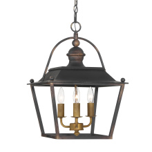 Golden 0888-3P ABI - Golden Lighting Christoff 3-light Pendant in Antique Black Iron